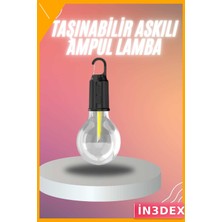 İn3dex Taşınabilir Şarjlı Kamp Lambası Type-C Girişli LED Askılı