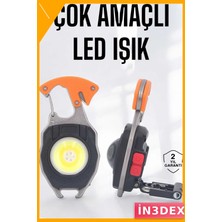 İn3dex Çok Fonksiyonlu LED Acil Durum Feneri - Düdük, Tornavida, Şişe Açacağı