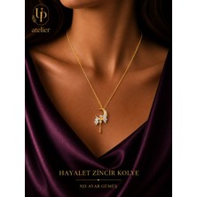 Up Atelier 925 Ayar Gümüş Zirkon Taşlı Sailor Moon Gold Hilal Ay Model