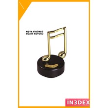 İn3dex Müzik Kutusu Altın Nota Figürlü Dekoratif Melodi