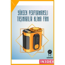 İn3dex Mini Taşınabilir Turbo Fan 11M/S 100 Hız Ayarı USB Şarjlı