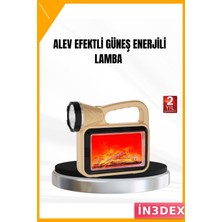 İn3dex Alev Efektli Solar Kamp Lambası Cob Teknolojili Taşınabilir El Feneri