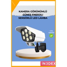 İn3dex Solar Kamera Görünümlü LED Bahçe Duvar Lambası Hareket Sensörlü Uzaktan Kumandalı