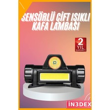 İn3dex 1200 Lümen Şarjlı Cob LED Kafa Lambası Mıknatıslı 5 Mod