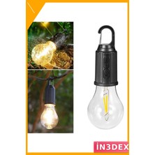 İn3dex Şarjlı LED Kamp Lambası Ampul Tasarımlı Taşınabilir Aydınlatma