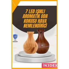 İn3dex Ultrasonik Taşınabilir Nemlendirici 130ML Aromaterapi ve 7 Renk LED