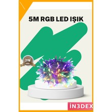 İn3dex LED Şeffaf Kablo Işık 5m 50 Lamba 8 Mod Dekoratif Aydınlatma