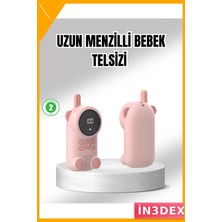 İn3dex Uzun Menzilli Bebek Telsizi 1-3 Km 22 Kanal LCD Ekran Vox Şarjlı