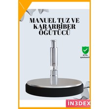 İn3dex Paslanmaz Çelik Tuz ve Karabiber Öğütücü Akrilik Hazneli