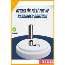İn3dex Pilli Otomatik Baharat Değirmeni Paslanmaz Gövde 22.5 cm