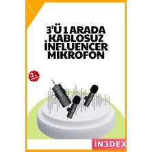 İn3dex Kablosuz Mikrofon Net Ses Uzun Pil Tak Çalıştır