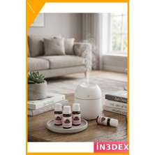 İn3dex Mini USB Nemlendirici Aromaterapi Difüzörü 5 Esanslı LED Işıklı
