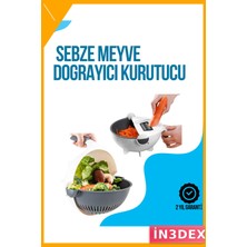 İn3dex 5 Fonksiyonlu Döner Süzgeçli Rende Doğrayıcı Sebze Meyve Dilimleyici