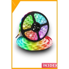 İn3dex Silikonlu Şerit LED 5 Metre Rgb Kumandalı Su Geçirmez Dekoratif Aydınlatma