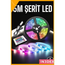 İn3dex 5 Metre Rgb Şerit LED Uzaktan Kumandalı Renkli Aydınlatma