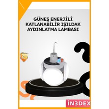 İn3dex Solar Güneş Enerjili Katlanabilir 5 Kanatlı Bahçe Lambası 45 LED