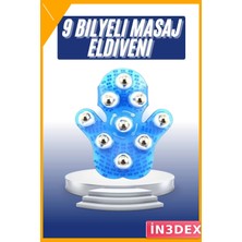 İn3dex 9 Bilyeli Masaj Eldiveni El Şeklinde Omuz Bacak Masaj Aleti