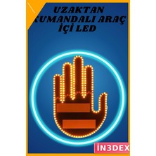 İn3dex Uzaktan Kumandalı El Simgesi Pilli LED Işık Araba Camı Için