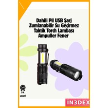 İn3dex 2000 Lümen Suya Dayanıklı Odaklı LED El Feneri Klipsli