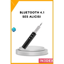 İn3dex Bluetooth Ses Alıcısı 3.5mm Girişli Kablosuz Müzik Adaptörü Mini