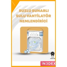 İn3dex 3'ü 1 Arada Mini Fan Nemlendirici Soğutucu Gece Lambası Taşınabilir