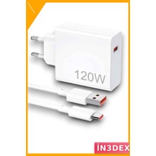 İn3dex 120W Hızlı Şarj Cihazı Type-C Akıllı Telefon ve Dizüstü Bilgisayar Uyumlu