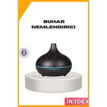 İn3dex Ultrasonik Uçucu Yağ Difüzörü 550 ml 7 Renk LED Zaman Ayarlı