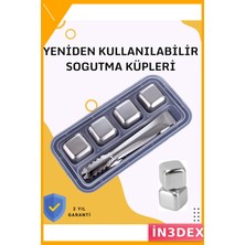 İn3dex Paslanmaz Çelik Buz Küpleri 304 Kalite Klipsli Soğutucu