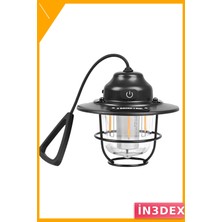 İn3dex Vintage LED Kamp Lambası 4 Modlu Taşınabilir Fener