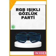 İn3dex LED Işıklı Parti Gözlüğü Renkli Eğlence Aksesuarı