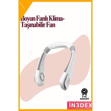 İn3dex Boyun Tipi Kanatsız Kişisel Fan USB Şarjlı 5 Kademeli Hız