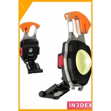 İn3dex Taşınabilir USB Şarjlı Mini LED Anahtarlık 7 Modlu Lamba