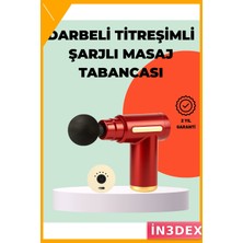 İn3dex 6 Kademeli Elektrikli Masaj Tabancası 4 Başlık Şarjlı Kas Gevşetici
