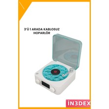 İn3dex Bluetooth Hoparlör Mavi Gece Işıklı Dijital Zaman Göstergesi Stereo Ses