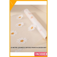 İn3dex Papatya Desenli Kaymaz Çekmece Matı 10 Metre Kolay Temizlenebilir