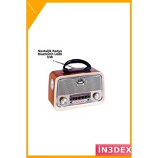 İn3dex Bluetooth Nostaljik Radyo Klasik Tasarım Taşınabilir Ses Sistemi