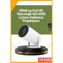 İn3dex 130 Inç Full Hd Projeksiyon 160 Ansı Lümen HDMI USB