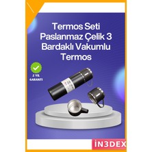 İn3dex 500 ml Paslanmaz Çelik Termos Seti 2 Bardaklı Hediye Kutulu