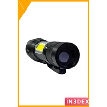 İn3dex 4 Mod Şarjlı Alüminyum El Feneri 1300MAH Pil Hediyeli
