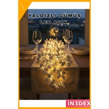İn3dex Yaprak Şekilli Gümüş LED Işık Pilli Dekoratif Aydınlatma