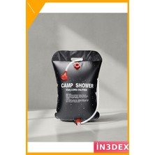 İn3dex Taşınabilir Solar Kamp Duşu 20 Litre Şeffaf Su Seviyeli Dış Mekan Duş Sistemi