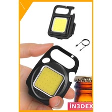 İn3dex Mini Şarjlı LED Kamp Feneri Mıknatıslı Cob Işık Anahtarlık