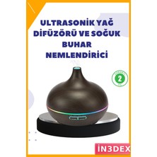 İn3dex 550ML Ultrasonik LED Işıklı Nemlendirici Uçucu Yağ Difüzörü