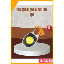 İn3dex LED Işıklı Çok Amaçlı USB Şarjlı Anahtarlık Fener