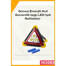İn3dex Üçgen Solar Şarjlı LED Park ve Ikaz Lambası 3 Mod