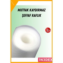 İn3dex Kaydırmaz Şeffaf Raf Astarı 45X300 cm Kesilebilir Mutfak Düzenleyici