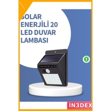 İn3dex Solar Enerjili Dış Cephe Duvar Lambası IP65 1200MAH Pır Sensörlü