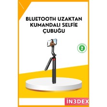 İn3dex Uzaktan Kumandalı Tripod Selfie Çubuğu Canlı Yayın ve Vlog Çekimi Için