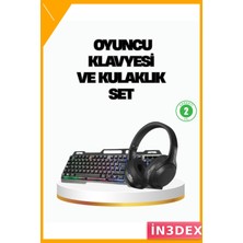 İn3dex Oyuncu Kulaklık ve Klavye Seti Bluetooth 5.2 USB Kablolu