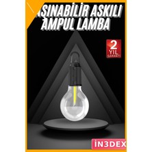 İn3dex Taşınabilir Şarjlı Kamp Lambası 3 Mod LED Asma Kancalı
